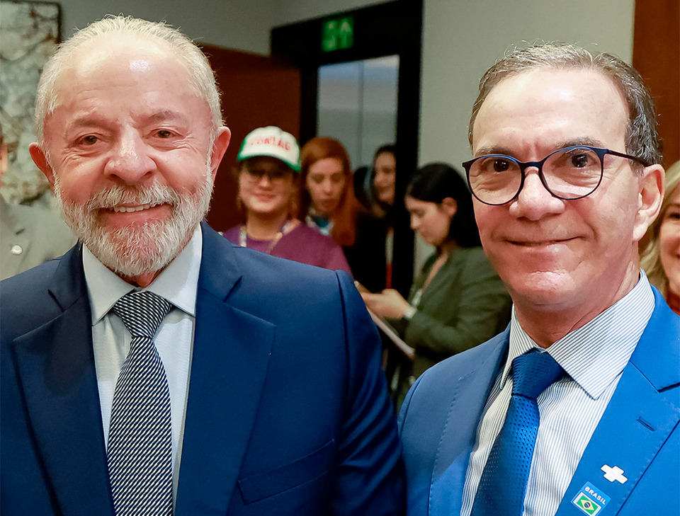 Luiz Inácio Lula da Silva durante un encuentro público en Brasil.